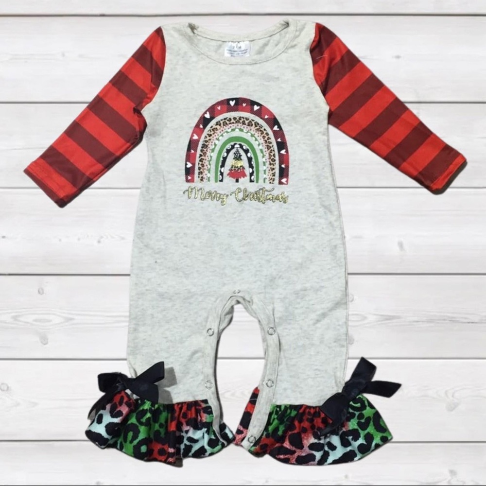 Sparkledots Christmas ruffle romper